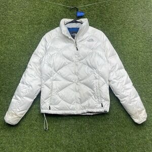 The North Face Aconcagua Jacket Womens Medium Hiking White 550 Down Puffer Zip